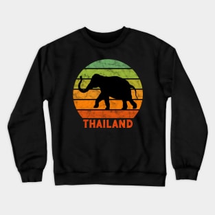 Thailand Elephant Silhouette On A Rainbow Of Sunset Colors Crewneck Sweatshirt